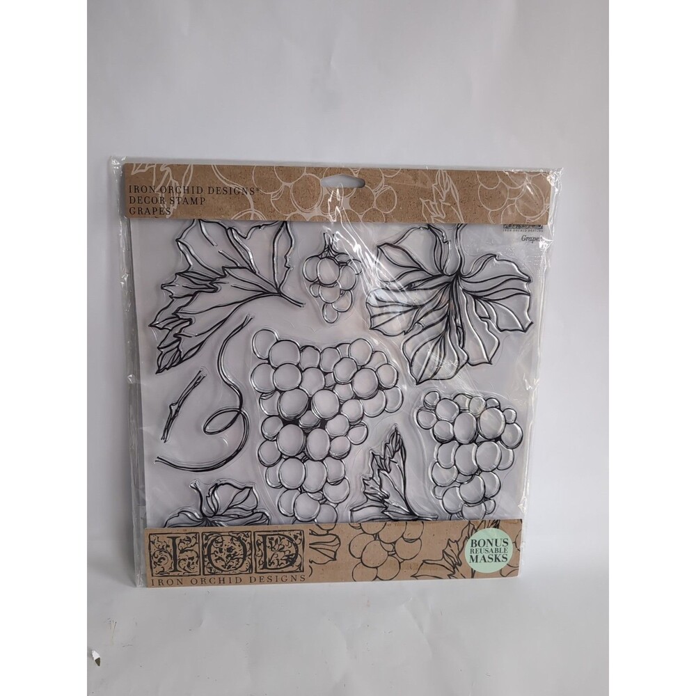IRON ORCHID DESIGNS DECOR STAMPS GRAPES- NEW in Package